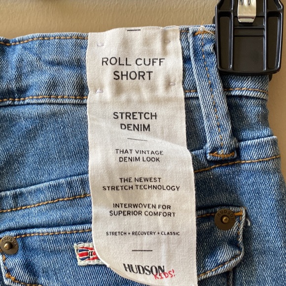 Girls Hudson Roll Cuff Short Stretch Denim Blue 12 NWT - Picture 6 of 7